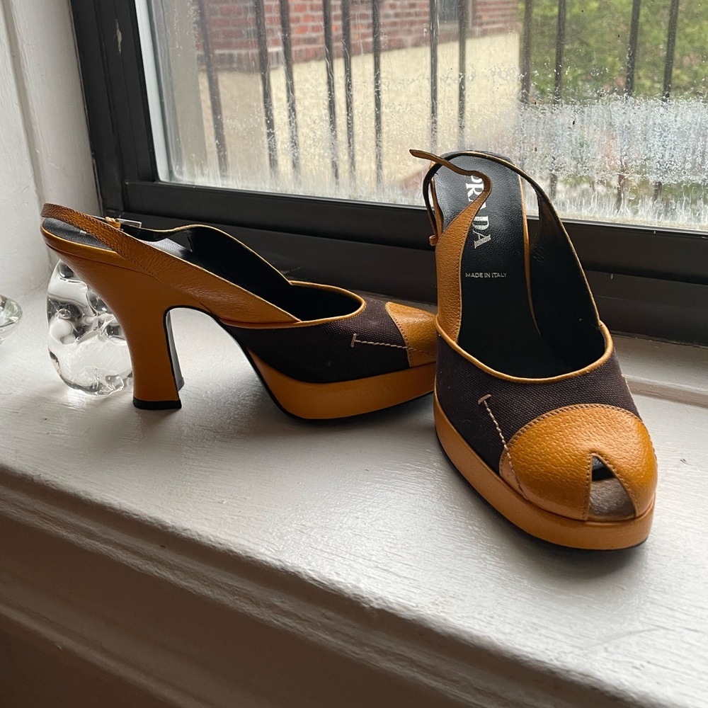 Two-Toned Prada Slingbacks